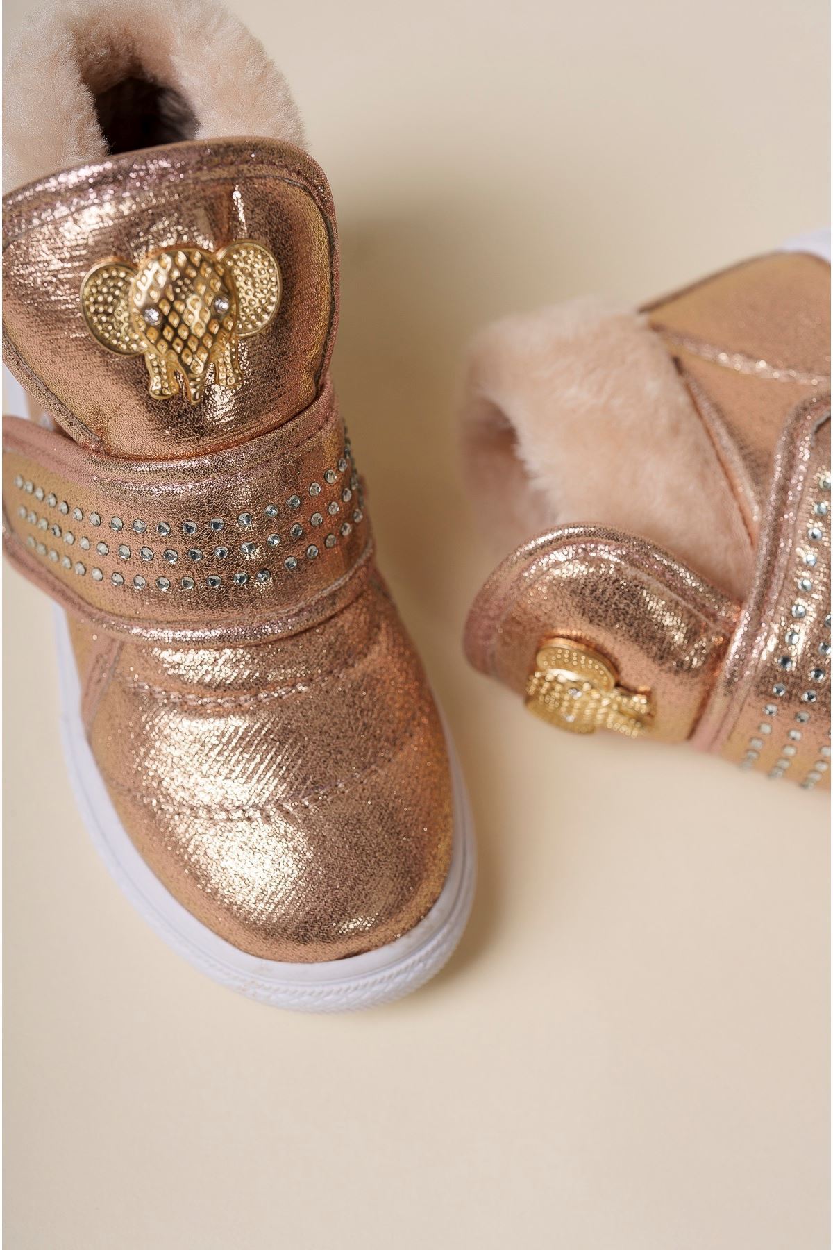 Kürklü Cırtı Taşlı Bebe Bot