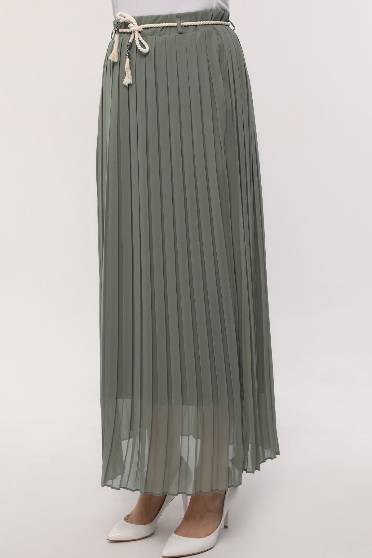 Pileli Şifon Kadın  Etek