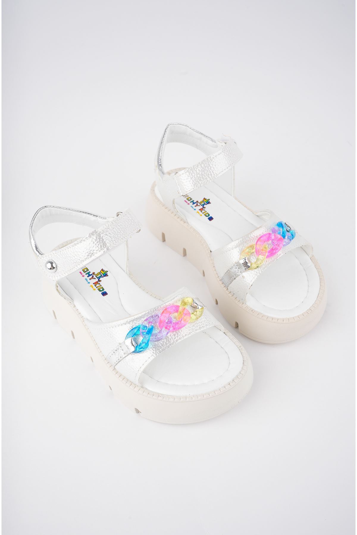 Renkli Tokalı Sedef Bebe Sandalet