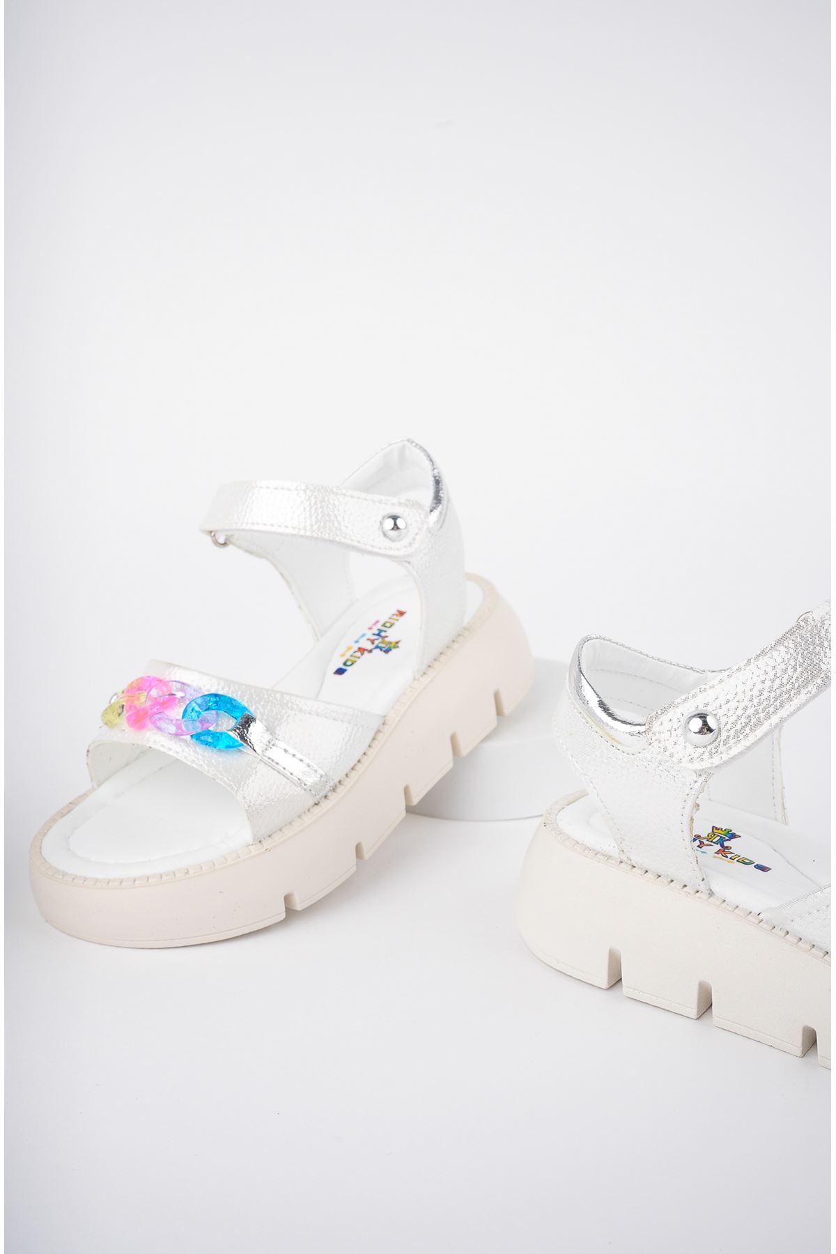 Renkli Tokalı Sedef Bebe Sandalet