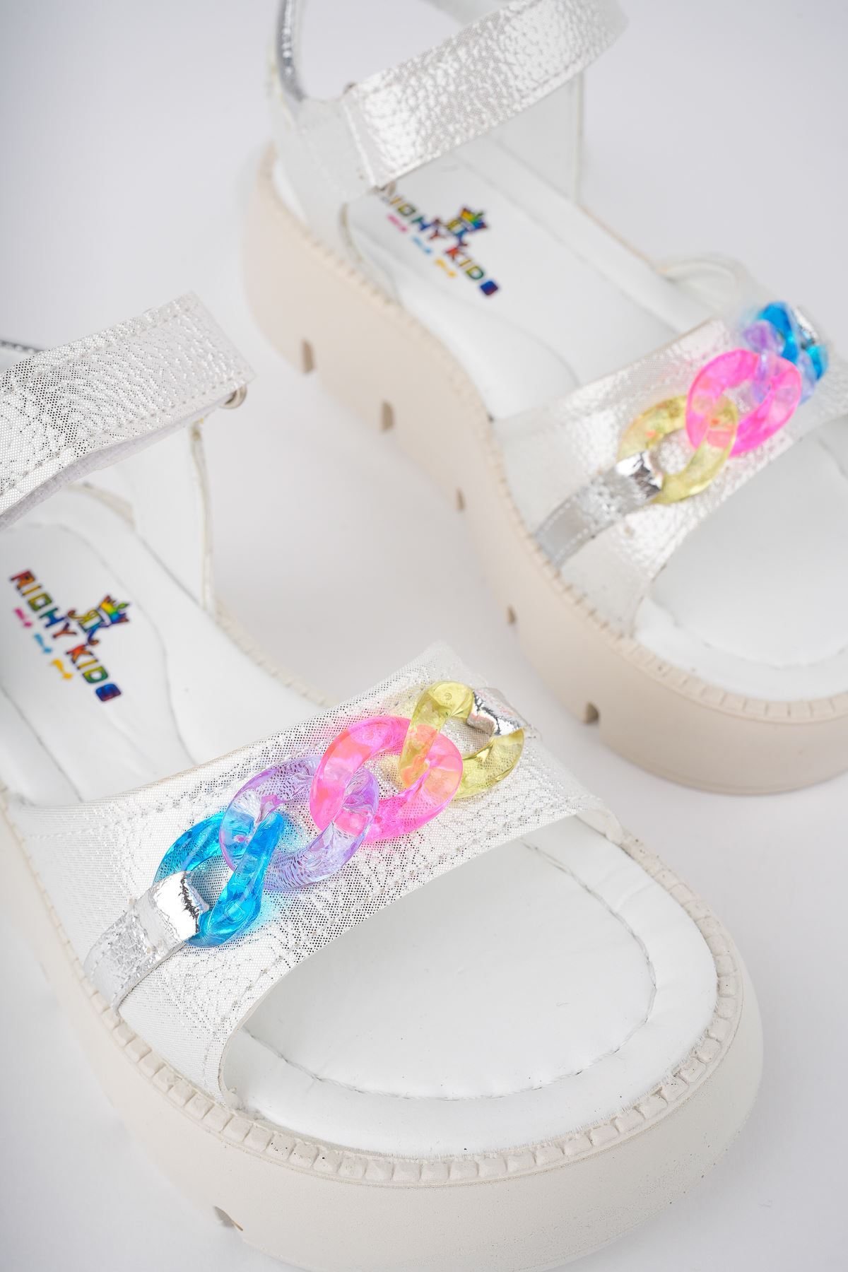 Renkli Tokalı Sedef Bebe Sandalet