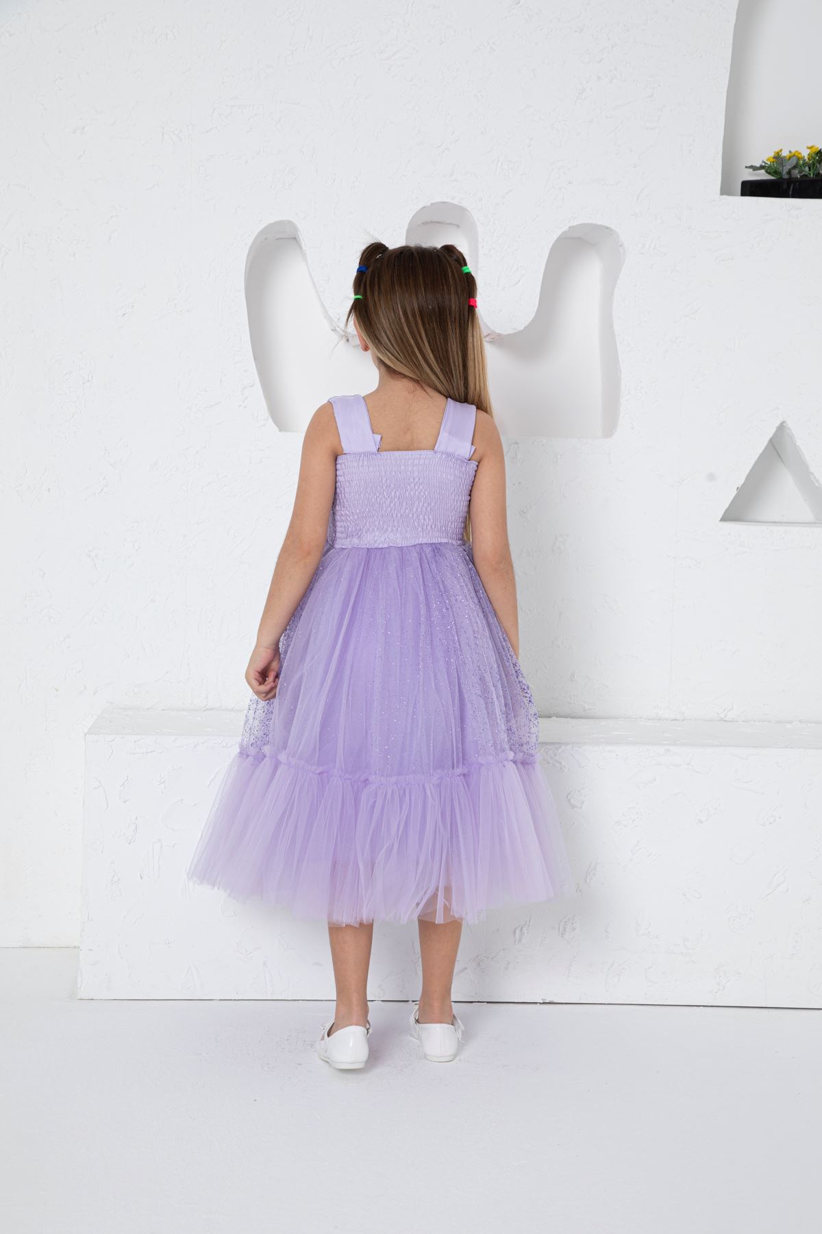 Önü Taşlı Simli Kız Çocuk Abiye