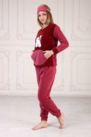 Cepli Baskılı Polar Pijama Takım