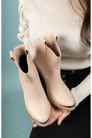 Burnu Aynalı Nut Cilt Kovboy Bot