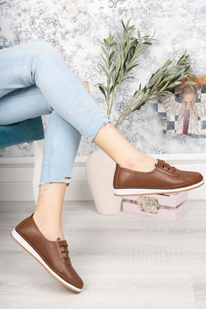 Ortopedik Pedli Koyu Taba Ayakkabı