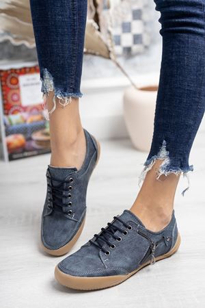 Ortopedik Ped Bağcıklı Lacivert Ayakkabı