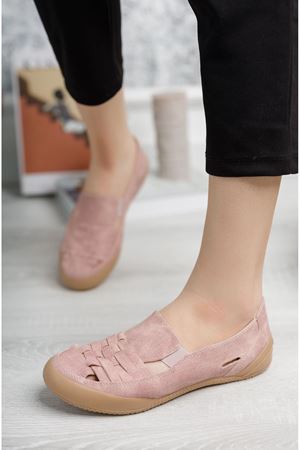 Ortopedik Ped Lastikli Pudra Kadın Ayakkabı
