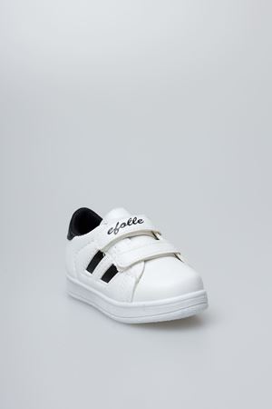 Beyaz Yanı Siyah Şeritli Bebe Ayakkabı