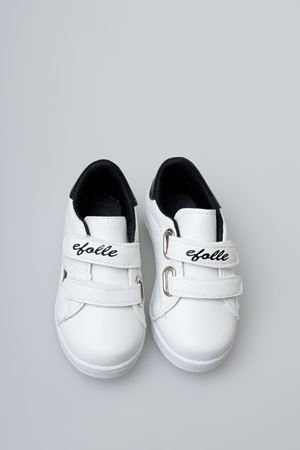 Beyaz Yanı Siyah Şeritli Bebe Ayakkabı