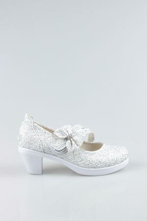 Topuklu Gri Sarmaşık Kız Çocuk Ayakkabı