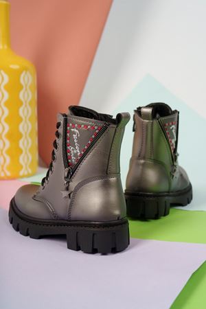 V Fermuarlı Platin Çocuk Postal Bot