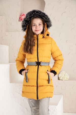 Beli Kemerli İçi Yünlü Şişme Mont