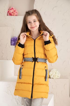 Beli Kemerli İçi Yünlü Şişme Mont