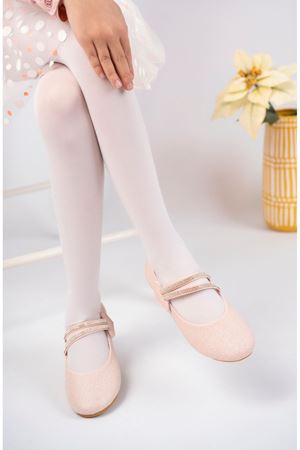 Çatal Baretli Kalpli Pudra Star Kız Çocuk Ayakkabı