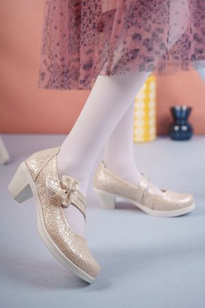 Topuklu Altın Çatlak Kız Çocuk Ayakkabı