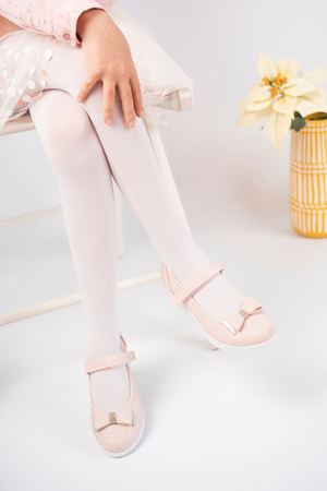 Topuklu Pembe Simli Kız Çocuk Ayakkabı