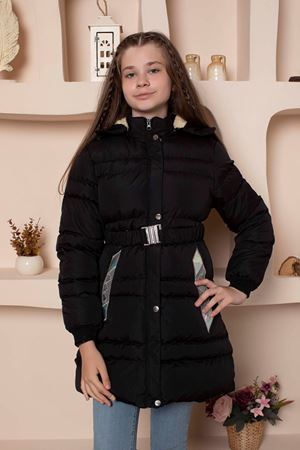 Kapşonlu İçi Yünlü Kız Çocuk Mont