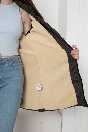 Kapşonlu İçi Yünlü Kız Çocuk Mont