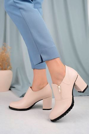 Krem Cilt Kadın Ayakkabı