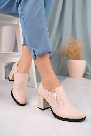 Krem Cilt Kadın Ayakkabı