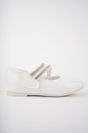 Çatal Baretli Beyaz Bebe Ayakkabı