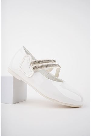 Çatal Baretli Beyaz Bebe Ayakkabı