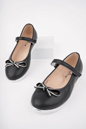 Termo Taban Bıyık Fiyonk Siyah Star Kız Çocuk Ayakkabı