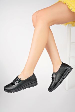 Ortapedik Pedli Siyah Ayakkabı