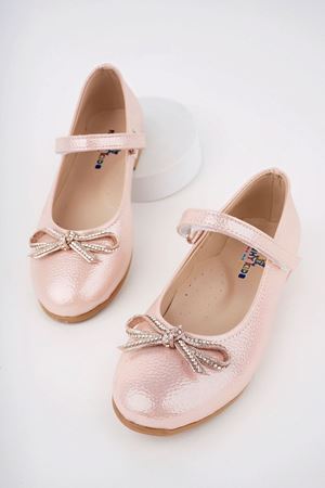 Bıyık Fiyonk Pudra Star Kız Bebe Ayakkabı