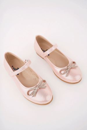 Bıyık Fiyonk Pudra Star Kız Bebe Ayakkabı