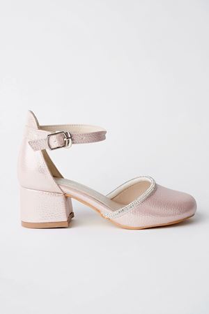 Topuklu Pudra Taşlı Karnıyarık Ayakkabı