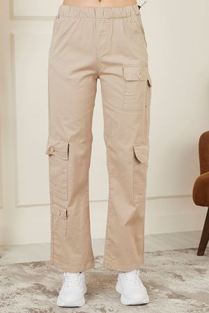 Beli Lastikli Cepli Kadın Pantolon