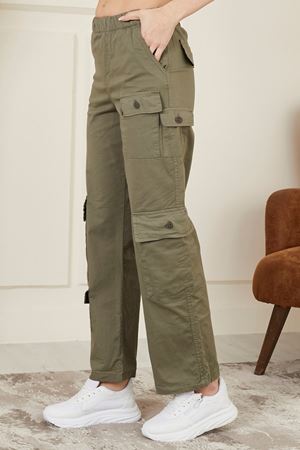 Beli Lastikli Cepli Kadın Pantolon