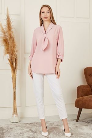 Kravat Yaka Kadın Bluz