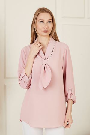 Kravat Yaka Kadın Bluz