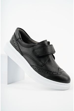 Cırtlı Siyah Cilt Erkek Çocuk Ayakkabı