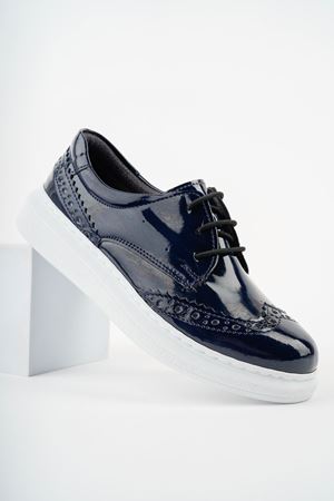 Bağcıklı Lacivert Rugan Erkek Ayakkabı