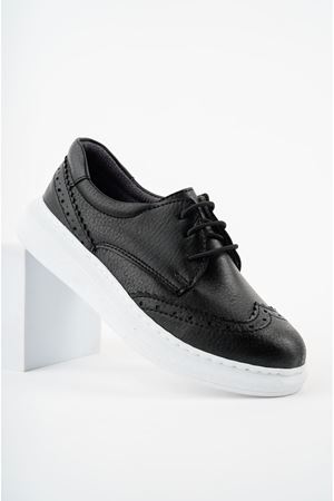 Bağcıklı Siyah Cilt  Erkek Ayakkabı