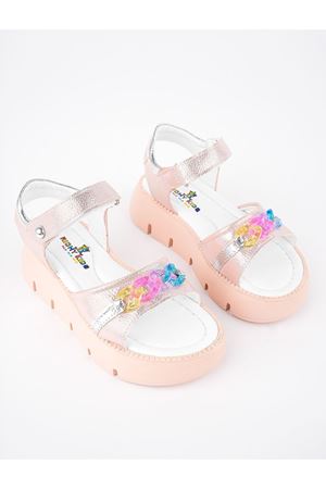 Renkli Tokalı Pudra Kız Çocuk Sandalet