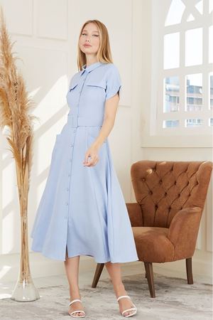 Cep Kapaklı Kadın Elbise