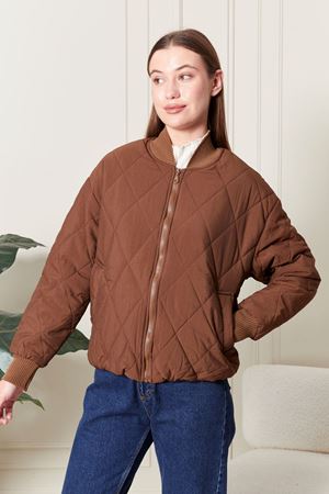 Fermuarlı Kadın Şişme Mont