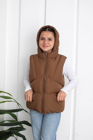 Unisex Taba Çocuk Yelek