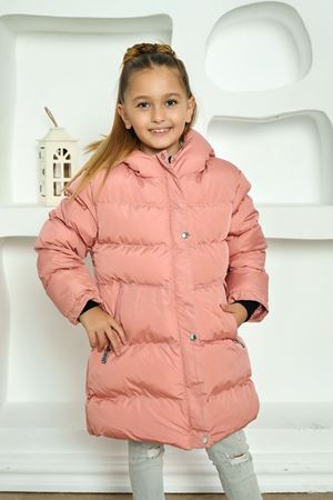 Kapşonlu İçi Yünlü Pudra Çocuk Kaban