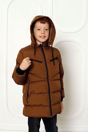 Kapşonlu İçi Yünlü Taba Çocuk Kaban