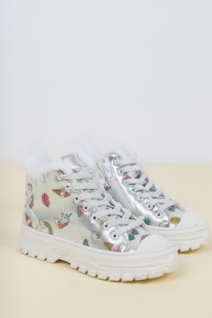 İçi Tüylü Yandan Fermuarlı Gümüş Çocuk Bot