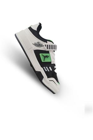 Cırtlı Kısa Beyaza Yeşil Garnili Spor Ayakkabı