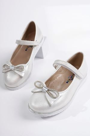 Taşlı Fiyonk Sedef Parlak Kız Çocuk Ayakkabı