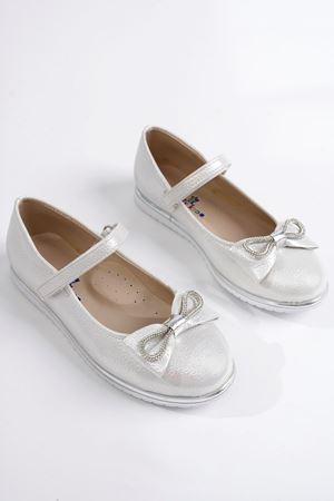 Taşlı Fiyonk Sedef Parlak Kız Çocuk Ayakkabı