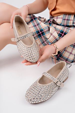 Taşlı Vizon Kadın Ayakkabı