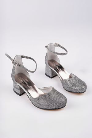 Topuklu Platin Karnıyarık Ayakkabı